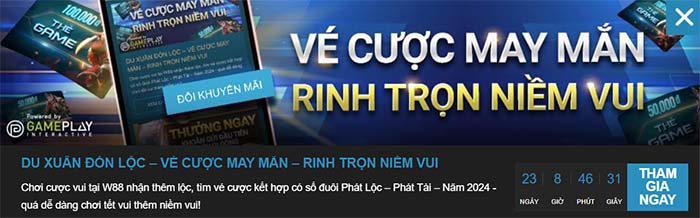 Du xuân đón lộc - Vé cược may mắn - Rinh trọn niềm vui cùng W88 